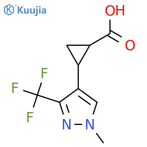 2-[1-methyl-3-(trifluoromethyl)-1H-pyrazol-4-yl]cyclopropane-1-carboxylic acid structure