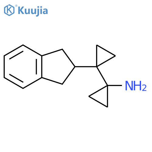 1-1-(2,3-dihydro-1H-inden-2-yl)cyclopropylcyclopropan-1-amine structure