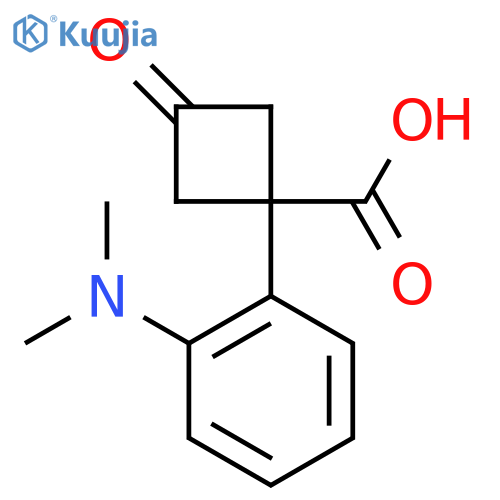 1-2-(dimethylamino)phenyl-3-oxocyclobutane-1-carboxylic acid structure