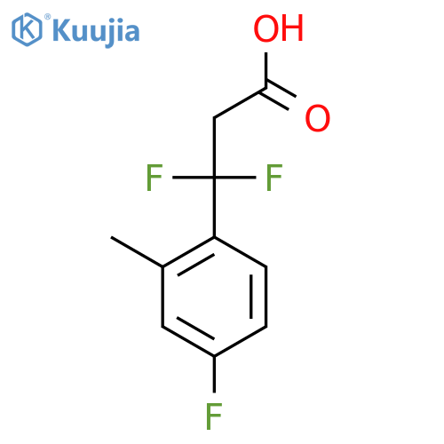 3,3-difluoro-3-(4-fluoro-2-methylphenyl)propanoic acid structure