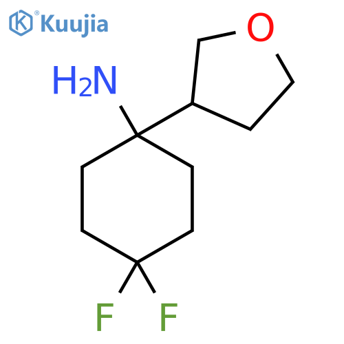 4,4-difluoro-1-(oxolan-3-yl)cyclohexan-1-amine structure