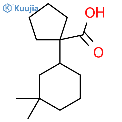1-(3,3-Dimethylcyclohexyl)cyclopentane-1-carboxylic acid structure