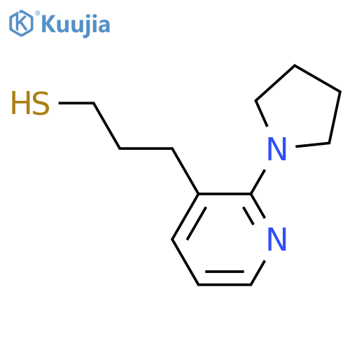 3-2-(pyrrolidin-1-yl)pyridin-3-ylpropane-1-thiol structure