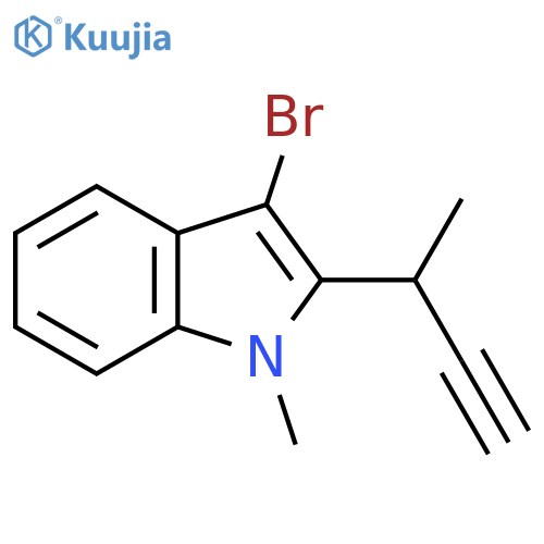 3-bromo-2-(but-3-yn-2-yl)-1-methyl-1H-indole structure