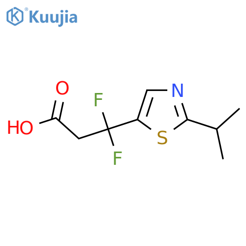 3,3-difluoro-3-2-(propan-2-yl)-1,3-thiazol-5-ylpropanoic acid structure