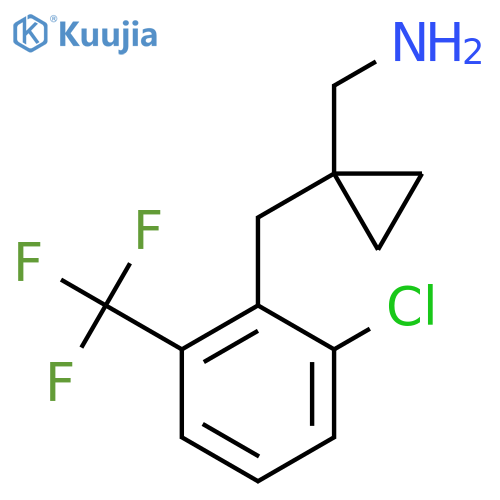 (1-{2-chloro-6-(trifluoromethyl)phenylmethyl}cyclopropyl)methanamine structure