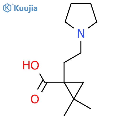 2,2-dimethyl-1-2-(pyrrolidin-1-yl)ethylcyclopropane-1-carboxylic acid structure
