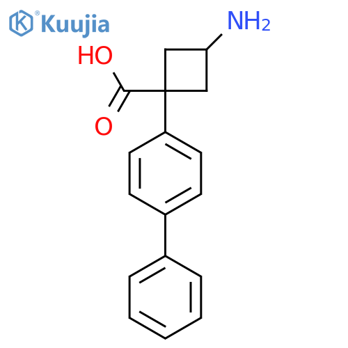 3-amino-1-(4-phenylphenyl)cyclobutane-1-carboxylic acid structure