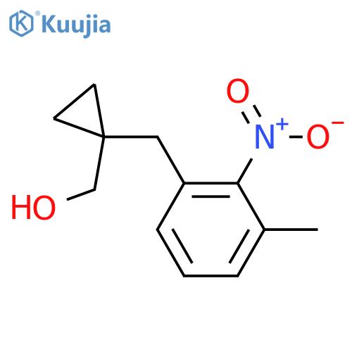 {1-(3-methyl-2-nitrophenyl)methylcyclopropyl}methanol structure
