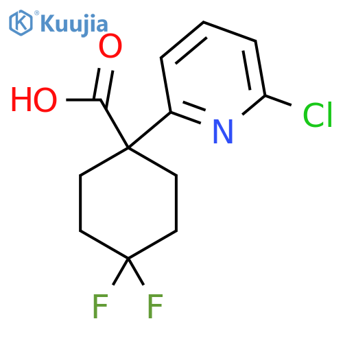 1-(6-chloropyridin-2-yl)-4,4-difluorocyclohexane-1-carboxylic acid structure