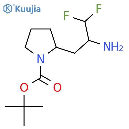 tert-butyl 2-(2-amino-3,3-difluoropropyl)pyrrolidine-1-carboxylate structure