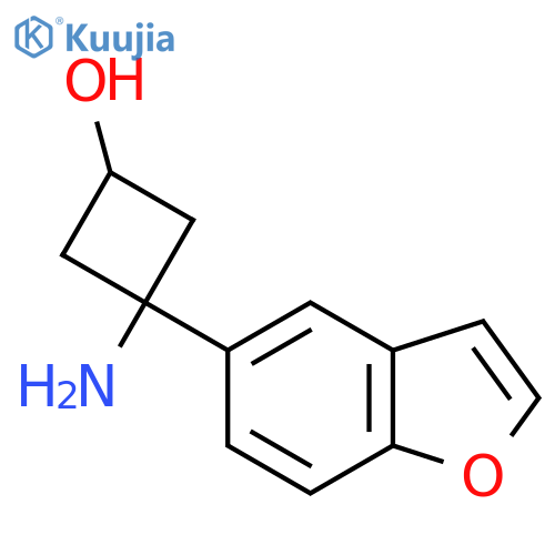 3-amino-3-(1-benzofuran-5-yl)cyclobutan-1-ol structure