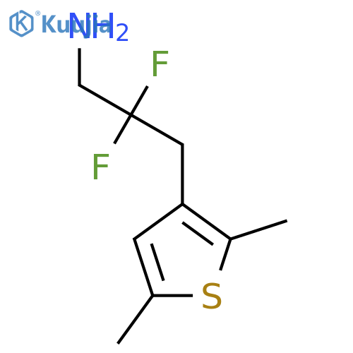 3-(2,5-dimethylthiophen-3-yl)-2,2-difluoropropan-1-amine structure