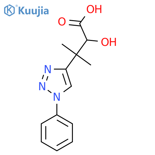 2-hydroxy-3-methyl-3-(1-phenyl-1H-1,2,3-triazol-4-yl)butanoic acid structure