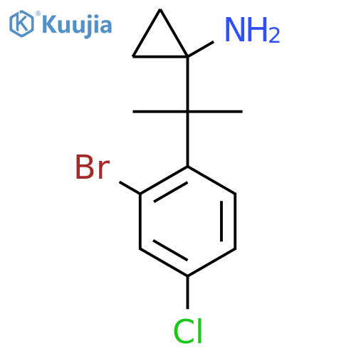 1-2-(2-bromo-4-chlorophenyl)propan-2-ylcyclopropan-1-amine structure