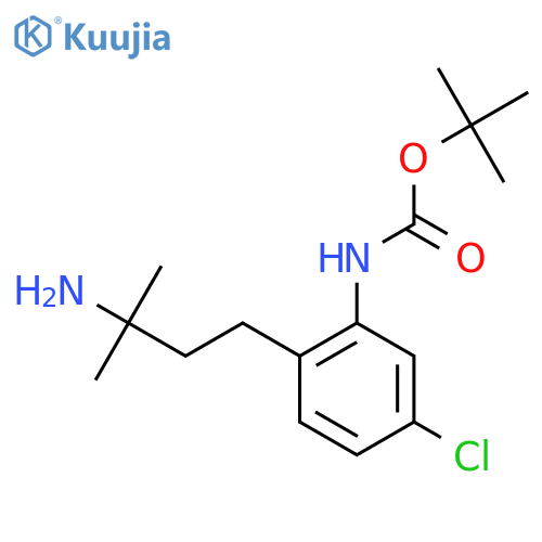 tert-butyl N-2-(3-amino-3-methylbutyl)-5-chlorophenylcarbamate structure