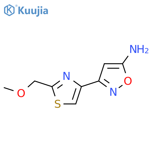 3-2-(methoxymethyl)-1,3-thiazol-4-yl-1,2-oxazol-5-amine structure