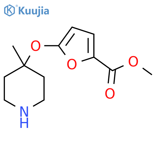 methyl 5-(4-methylpiperidin-4-yl)oxyfuran-2-carboxylate structure