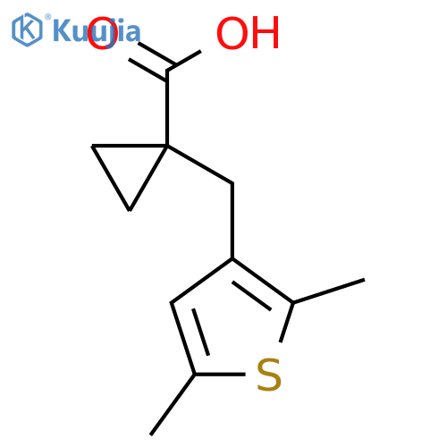 1-(2,5-dimethylthiophen-3-yl)methylcyclopropane-1-carboxylic acid structure