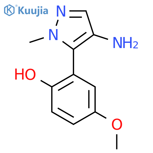 2-(4-amino-1-methyl-1H-pyrazol-5-yl)-4-methoxyphenol structure