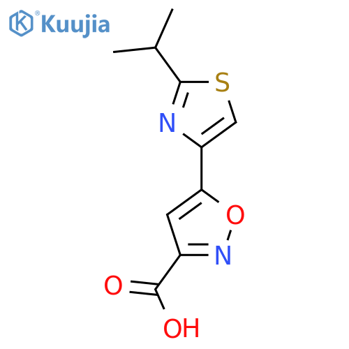 5-2-(propan-2-yl)-1,3-thiazol-4-yl-1,2-oxazole-3-carboxylic acid structure