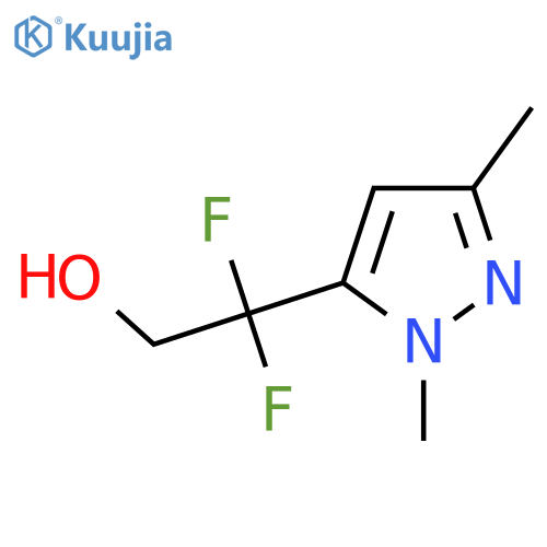 2-(1,3-dimethyl-1H-pyrazol-5-yl)-2,2-difluoroethan-1-ol structure