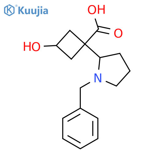 1-(1-benzylpyrrolidin-2-yl)-3-hydroxycyclobutane-1-carboxylic acid structure