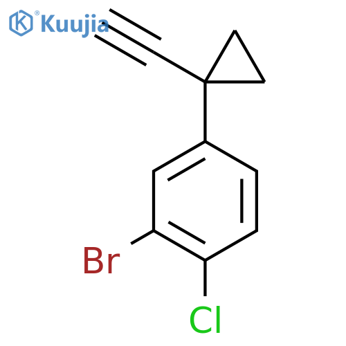 2-bromo-1-chloro-4-(1-ethynylcyclopropyl)benzene structure