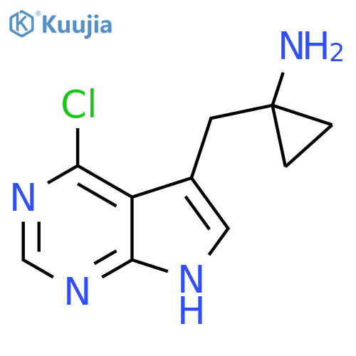 1-({4-chloro-7H-pyrrolo2,3-dpyrimidin-5-yl}methyl)cyclopropan-1-amine structure