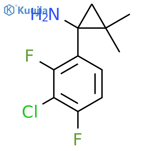 1-(3-chloro-2,4-difluorophenyl)-2,2-dimethylcyclopropan-1-amine structure