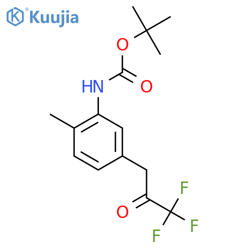 tert-butyl N-2-methyl-5-(3,3,3-trifluoro-2-oxopropyl)phenylcarbamate structure