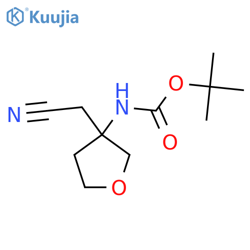 tert-butyl N-3-(cyanomethyl)oxolan-3-ylcarbamate structure