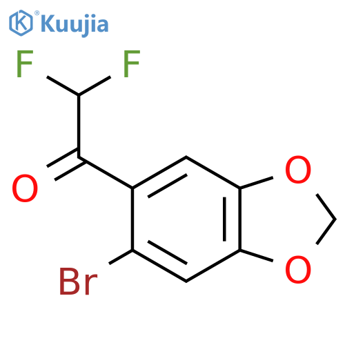 1-(6-bromo-1,3-dioxaindan-5-yl)-2,2-difluoroethan-1-one structure
