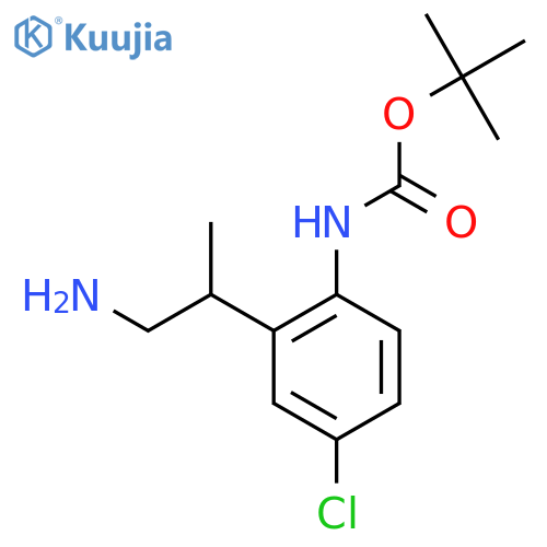 tert-butyl N-2-(1-aminopropan-2-yl)-4-chlorophenylcarbamate structure