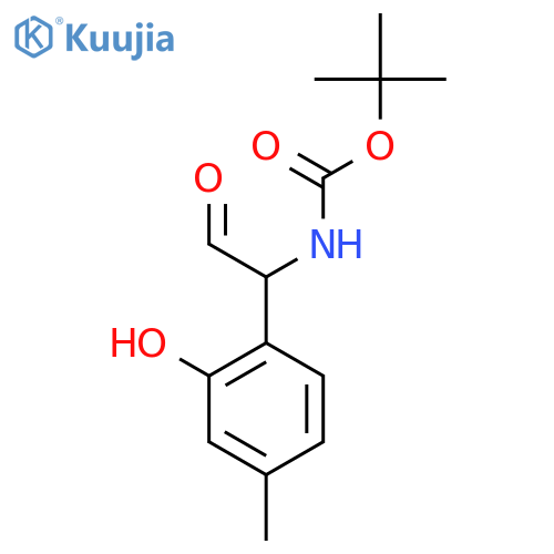 tert-butyl N-1-(2-hydroxy-4-methylphenyl)-2-oxoethylcarbamate structure