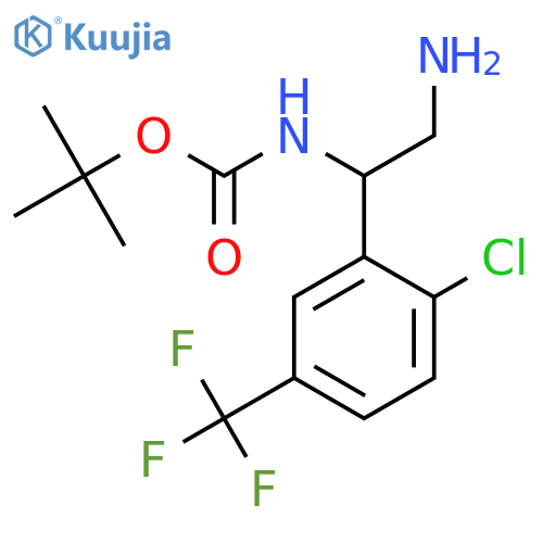 tert-butyl N-{2-amino-1-2-chloro-5-(trifluoromethyl)phenylethyl}carbamate structure