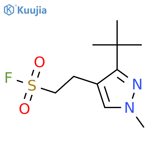2-(3-tert-butyl-1-methyl-1H-pyrazol-4-yl)ethane-1-sulfonyl fluoride structure