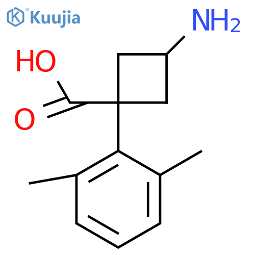 3-amino-1-(2,6-dimethylphenyl)cyclobutane-1-carboxylic acid structure