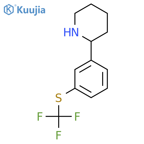 2-{3-(trifluoromethyl)sulfanylphenyl}piperidine structure