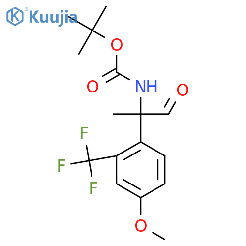tert-butyl N-{2-4-methoxy-2-(trifluoromethyl)phenyl-1-oxopropan-2-yl}carbamate structure
