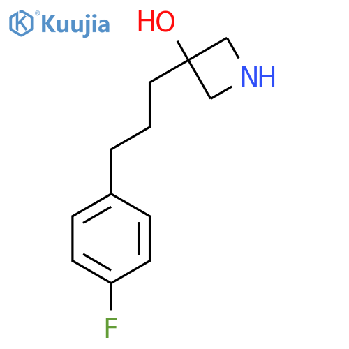 3-3-(4-fluorophenyl)propylazetidin-3-ol structure
