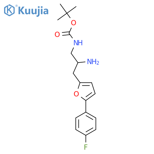tert-butyl N-{2-amino-3-5-(4-fluorophenyl)furan-2-ylpropyl}carbamate structure