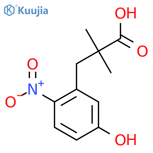 3-(5-hydroxy-2-nitrophenyl)-2,2-dimethylpropanoic acid structure
