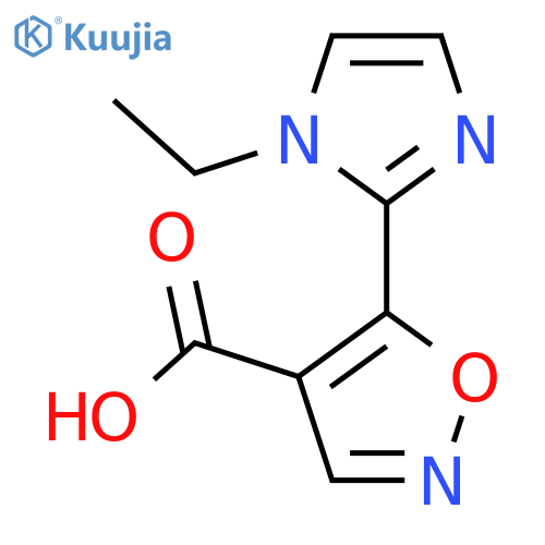 5-(1-ethyl-1H-imidazol-2-yl)-1,2-oxazole-4-carboxylic acid structure