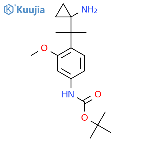 tert-butyl N-{4-2-(1-aminocyclopropyl)propan-2-yl-3-methoxyphenyl}carbamate structure