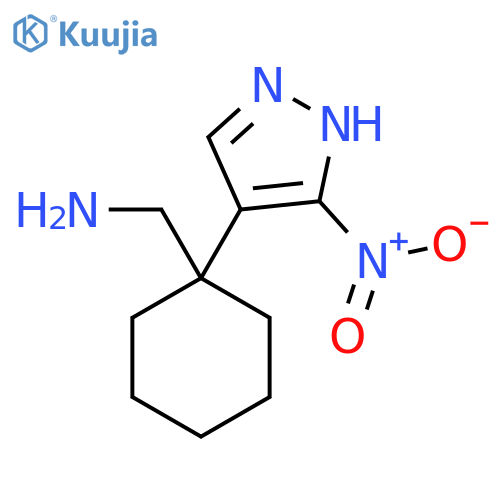 1-(3-nitro-1H-pyrazol-4-yl)cyclohexylmethanamine structure