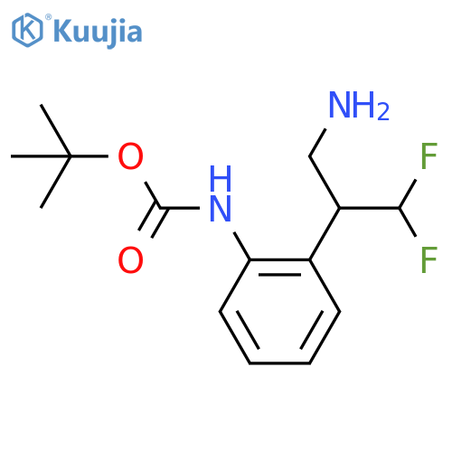 tert-butyl N-2-(3-amino-1,1-difluoropropan-2-yl)phenylcarbamate structure