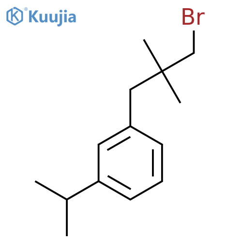 1-(3-bromo-2,2-dimethylpropyl)-3-(propan-2-yl)benzene structure