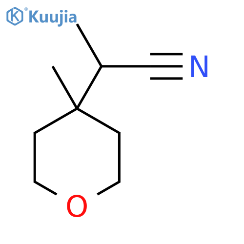 2-(4-methyloxan-4-yl)propanenitrile structure