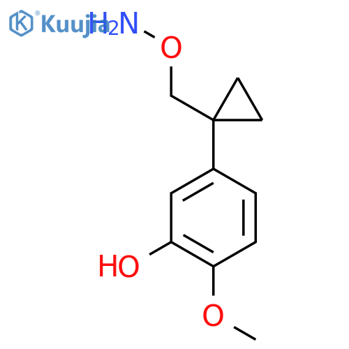 5-{1-(aminooxy)methylcyclopropyl}-2-methoxyphenol structure